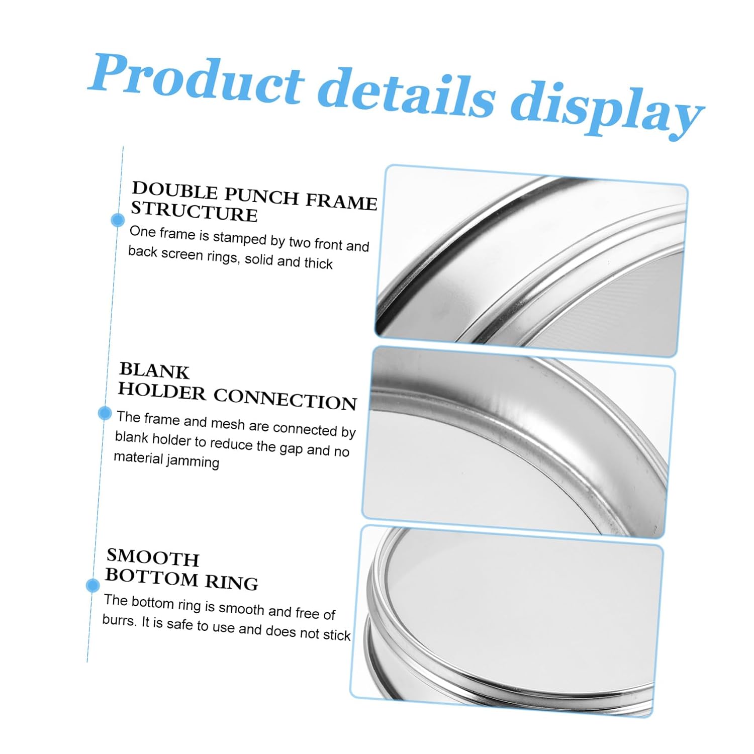 Economy Mesh Stainless Steel Test Sieve Sample Sifter with Stainless Wire Cloth for Laboratory Soil Analysis and Industrial Testing