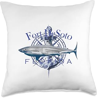Fort DeSoto Florida Nautical Sailing Boating Throw Pillow