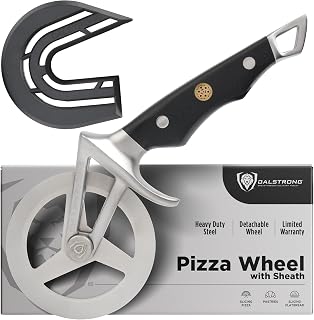 Dalstrong Orbit Razor Pizza Cutter Wheel - Heavy-Duty Stainless Steel Blade, G10 Handle, Thumb Guard & Sheath - Best Pizza Slicer