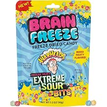 Brain Freeze by Warheads Freeze-Dried Extreme Sour Bits, 3.2 Oz Pack of 1 - Watermelon, Lemon, Green Apple & Blue Raspberry Flavored Bite-Sized Freeze-Dried Sour Candy, Ideal Fun Candy for Parties
