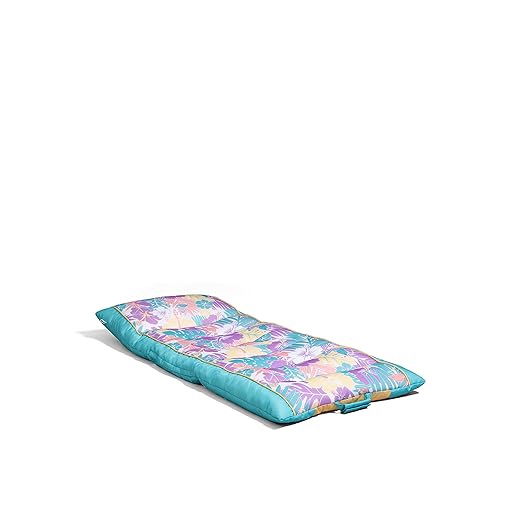 Big Joe Kona No Inflation Needed Pool Lounger with Headrest, Tropical Hibiscus Aqua Double Sided Mesh, Quick Draining Fabric, 5.5 feet Big