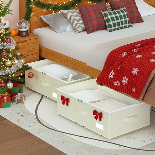 Miniatura 2 de Almacenamiento debajo de la cama con ruedas, no requiere montaje, 10 pulgadas de altura debajo de la cama, contenedores de almacenamiento de zapatos