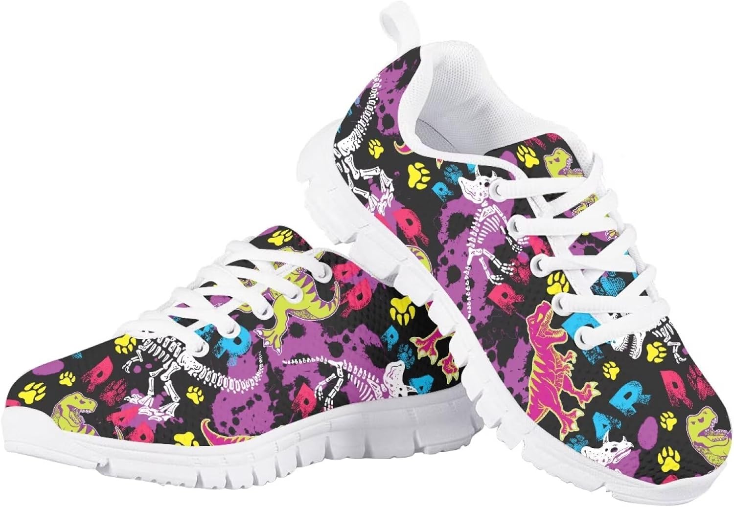Kids Sneakers for Girls Lightweight Breathable Tennis Shoes for Running Walking and Playtime Comfortable Casual Footwear for Little Kid Size11-13/ Big Kids Size1-5 White Sole
