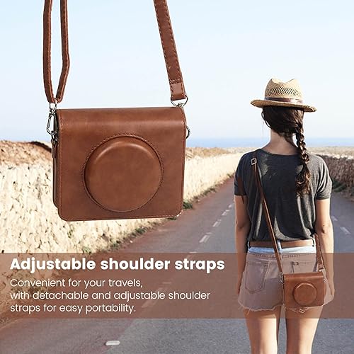 Miniatura 4 de JINSERTA Funda protectora para cámara instantánea e impresora fotográfica Kodak Mini Shot 3, piel sintética, con correa ajustable extraíble