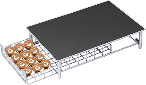 Hemoton Soporte para café, estación, soporte para cajones de almacenamiento, soporte de almacenamiento (60 cápsulas), cajones de almacenamiento