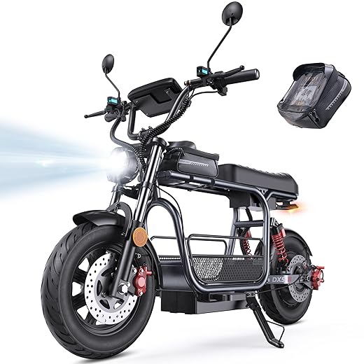 iScooter Adults Electric Scooter with Seat, 1500W Motor, 45 Miles Long Range, 35MPH Top Speed,15"3.0" Vacuum Pneumatic Tires, hydraulic Disc Brake,Dual Suspension, Commuter Escooter with Basket & Bag