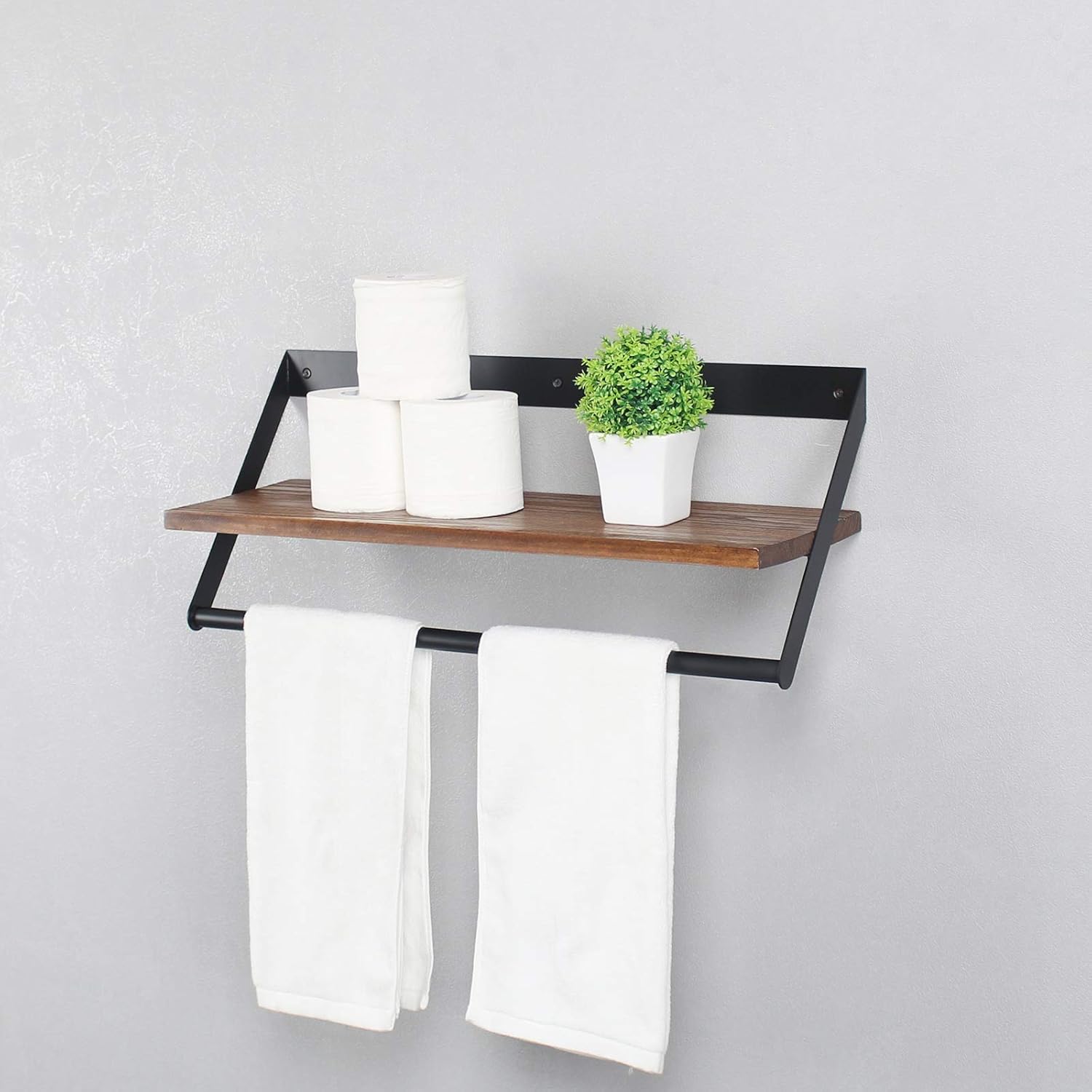 Bеѕt Cуbеr Mоndау 🔥 Bathroom Shelves Wall Mounted,Metal Towel Rack with Towel Bar,24 Rustic Wooden Wall Shelf,Wall Shelves Over Toilet,Utility Storage Shelf Racks,Floating Shelves Towel Holder Bеѕt Sеllеr Bathroom Shelves Wall Mounted,Metal Towel Rack with Towel Bar,24 Rustic Wooden Wall Shelf,Wall Shelves Over Toilet,Utility Storage Shelf Racks,Floating Shelves Towel Holder