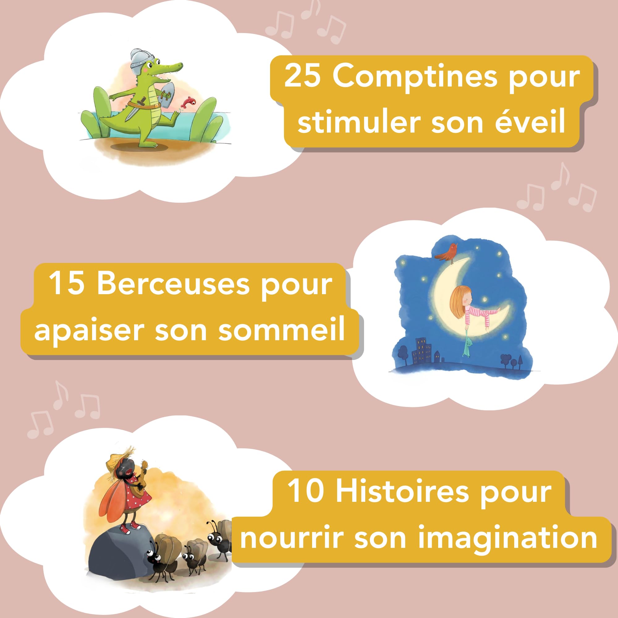 MAIASAURA | Maïa la Boite à Histoires et Musique pour Enfant avec 50 Titres Inclus pour 4H d'écoute | De 0 à 8 ans | Comptines, Berceuses et Histoires | Conteuse Personnalisable avec vos Contenus MP3