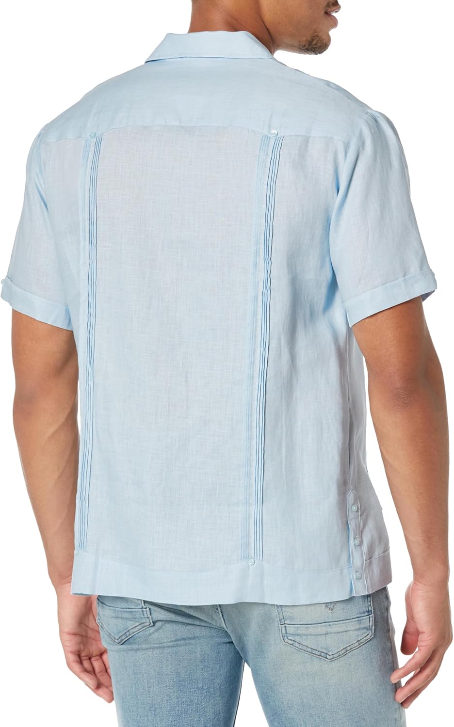 Vista 6 de Cubavera Camisa Guayabera de manga corta con cuatro bolsillos para hombre