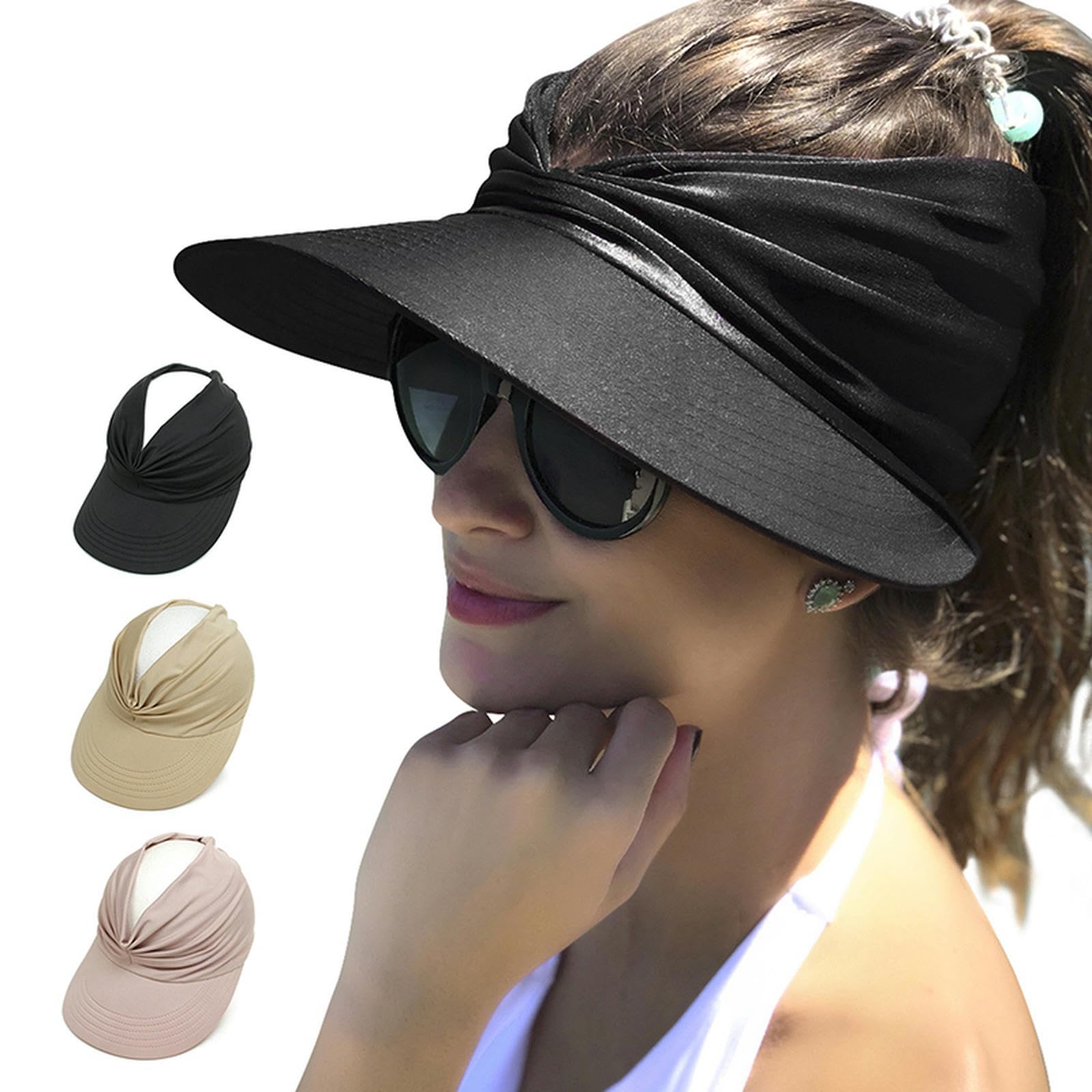 Chapeau de Soleil Chapeau Adulte Flexible pour Femmes Anti-UV Visor Largeur Visiteur