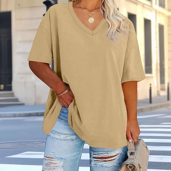 Plus Size Top,Women's Loose Fit Plus Size Tees,Oversized Pure Quick Dry Moisture-Wicking Workout Shirts - 3