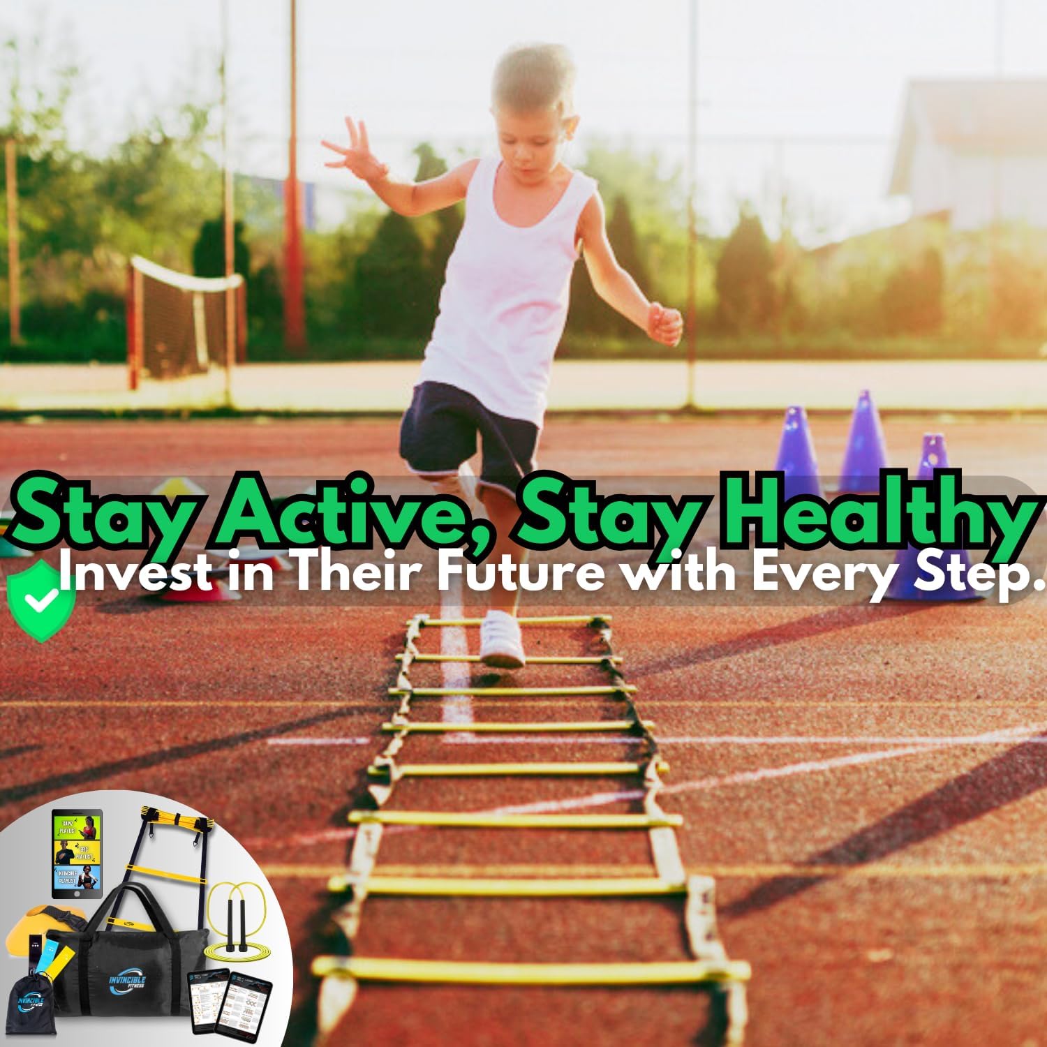 Invincible Fitness Agility Ladder Set