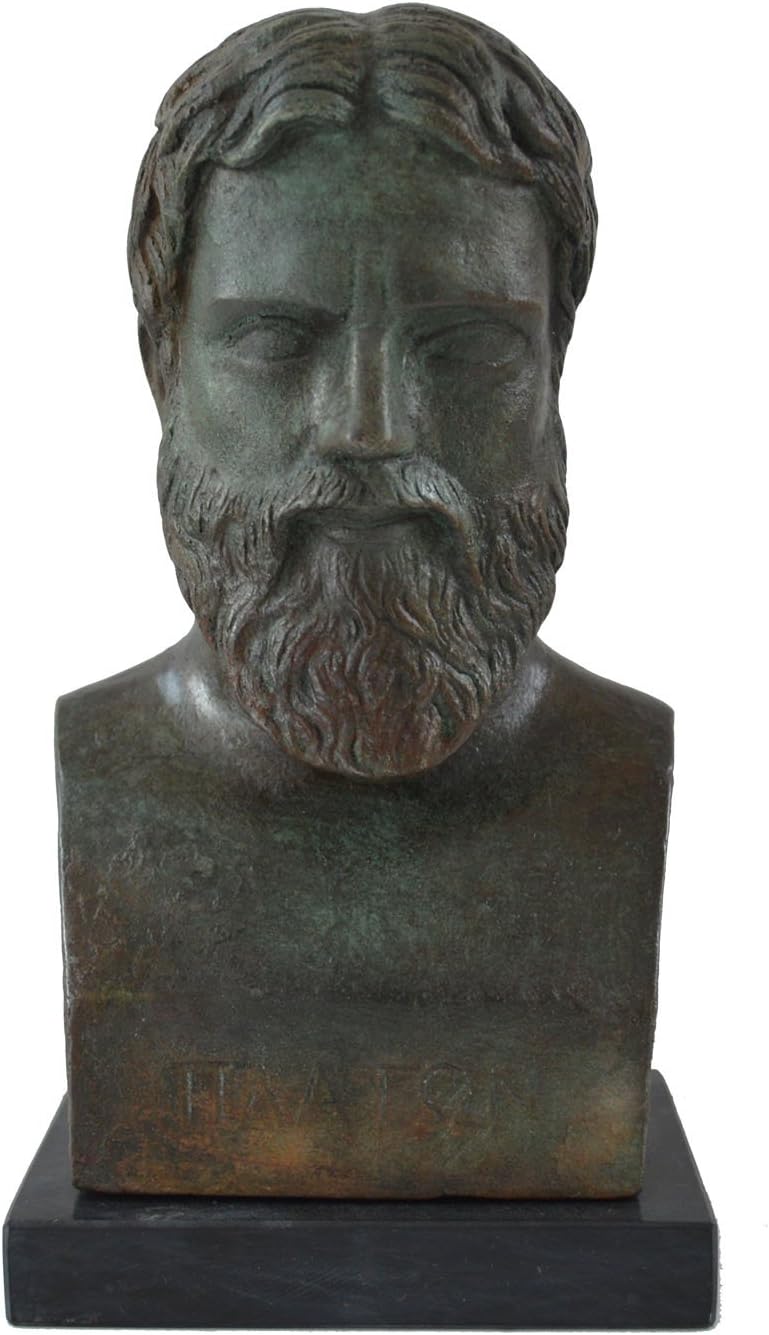 Estia Creations Plato Bust with Bronze Color Effect - Greek Philosopher Student of Socrates - Platonas