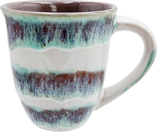 Miniatura 4 de Juego de 4 tazas de café grandes, modernas tazas de cerámica esmaltadas de 16 onzas con asa, aptas para microondas y lavavajillas