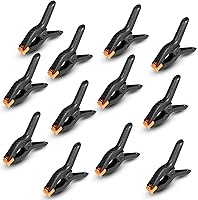 Rondauno Spring Clamps 12 Pack - 3.5 Inch Heavy Duty Plastic Clips for Crafts, Backdrops & Woodworking