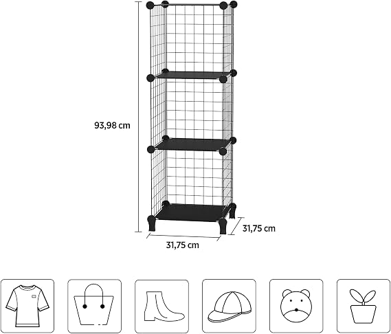 DecoBella Decorative Wire Cabinet - 3 Cubes