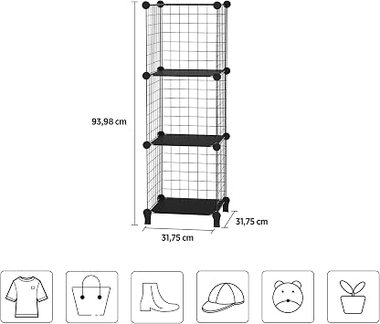 DecoBella Decorative Wire Cabinet - 3 Cubes