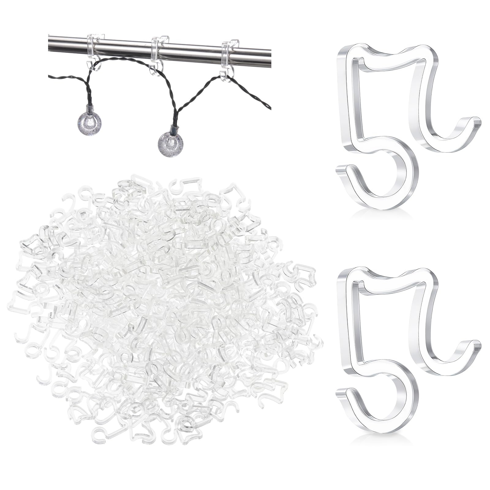 Marsui 240 Pieces Christmas Light Clips Outdoor Gutter Hooks,Clear