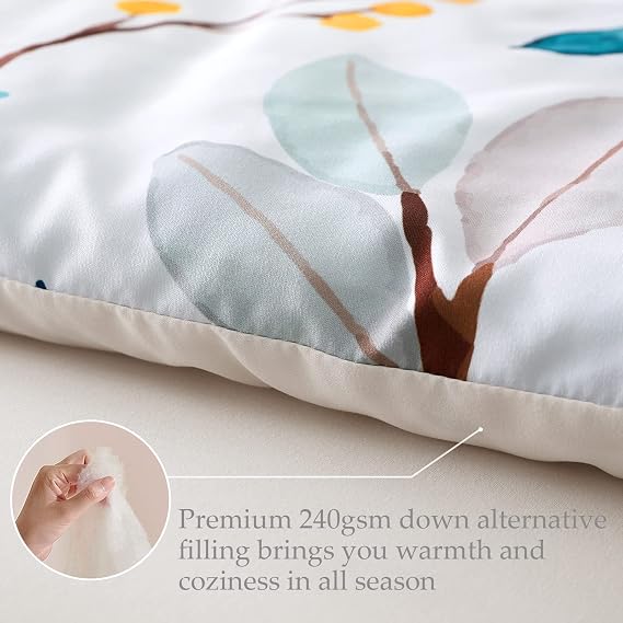 Whale Flotilla Coverless Double Duvet Set 7.5 Tog 3 Pieces Leaf Pattern