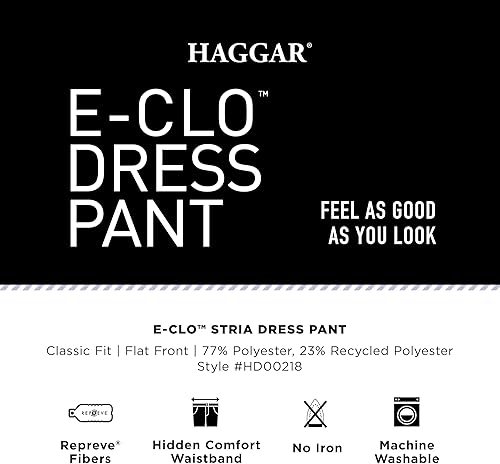 Miniatura 5 de Haggar ECLO Repreve Stria - Pantalón de vestir con frente plano para hombre