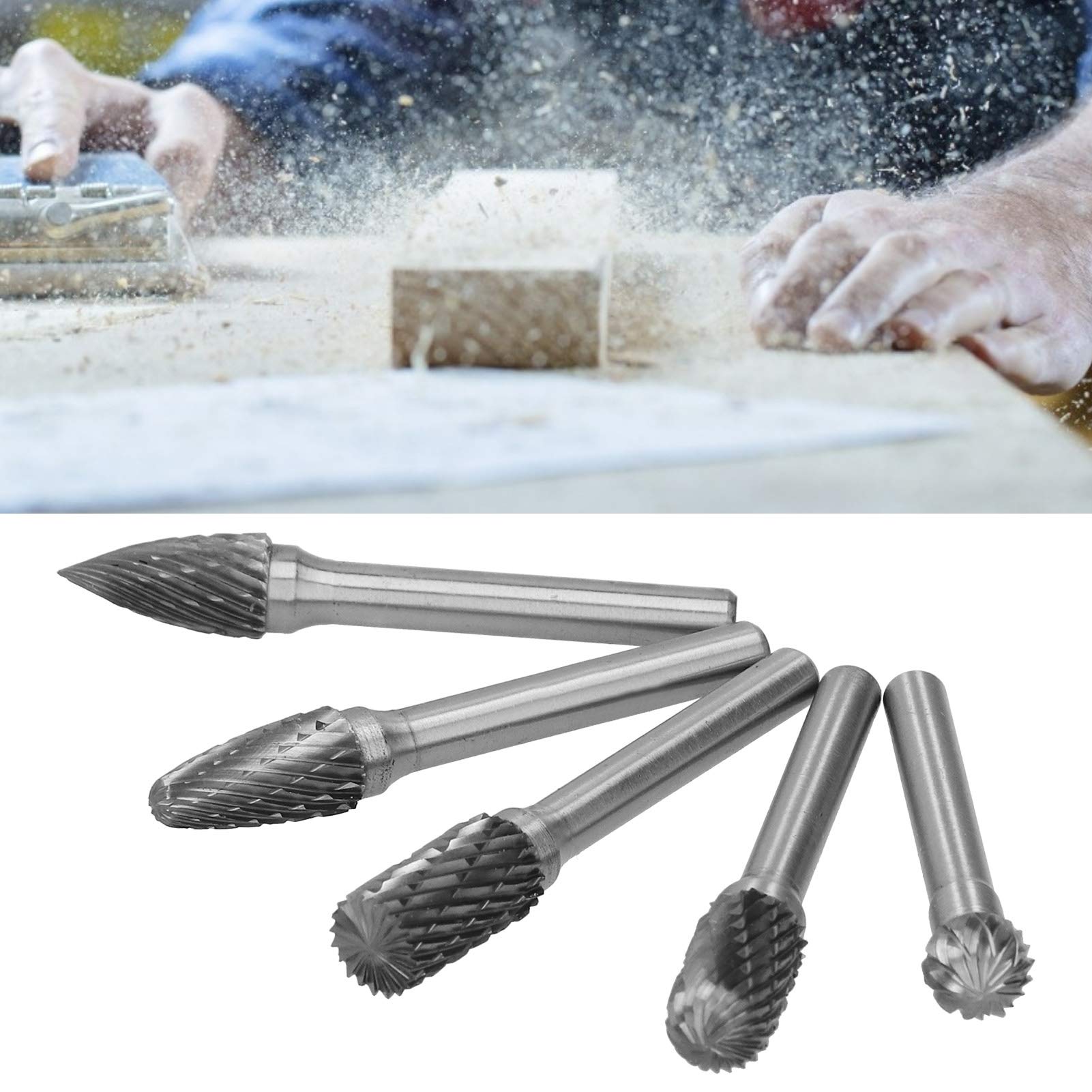 5-teiliges Wolframstahl-Schleifgrat-Set, Verschleißfest, für Modellbau und Schmuckherstellung, Rotationsschneider für Handwerker