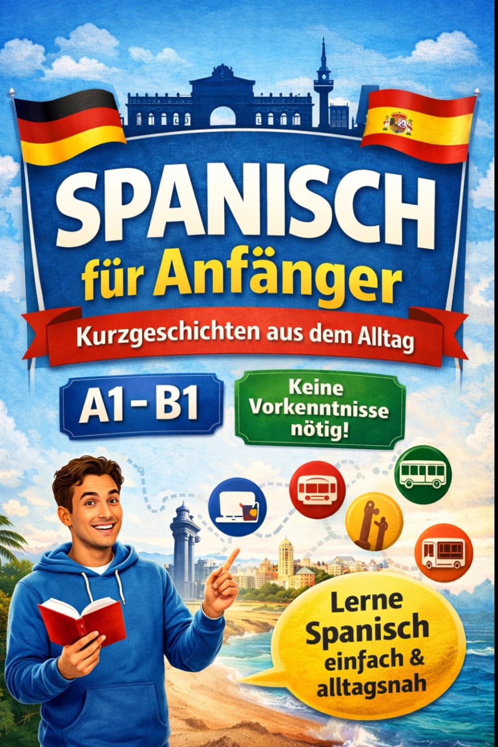 Spanisch für Anfänger: Kurzgeschichten aus dem Alltag: Deutsch und Spanisch Satz für Satz, A1 bis B1, Für Anfänger, Kinder und Erwachsene