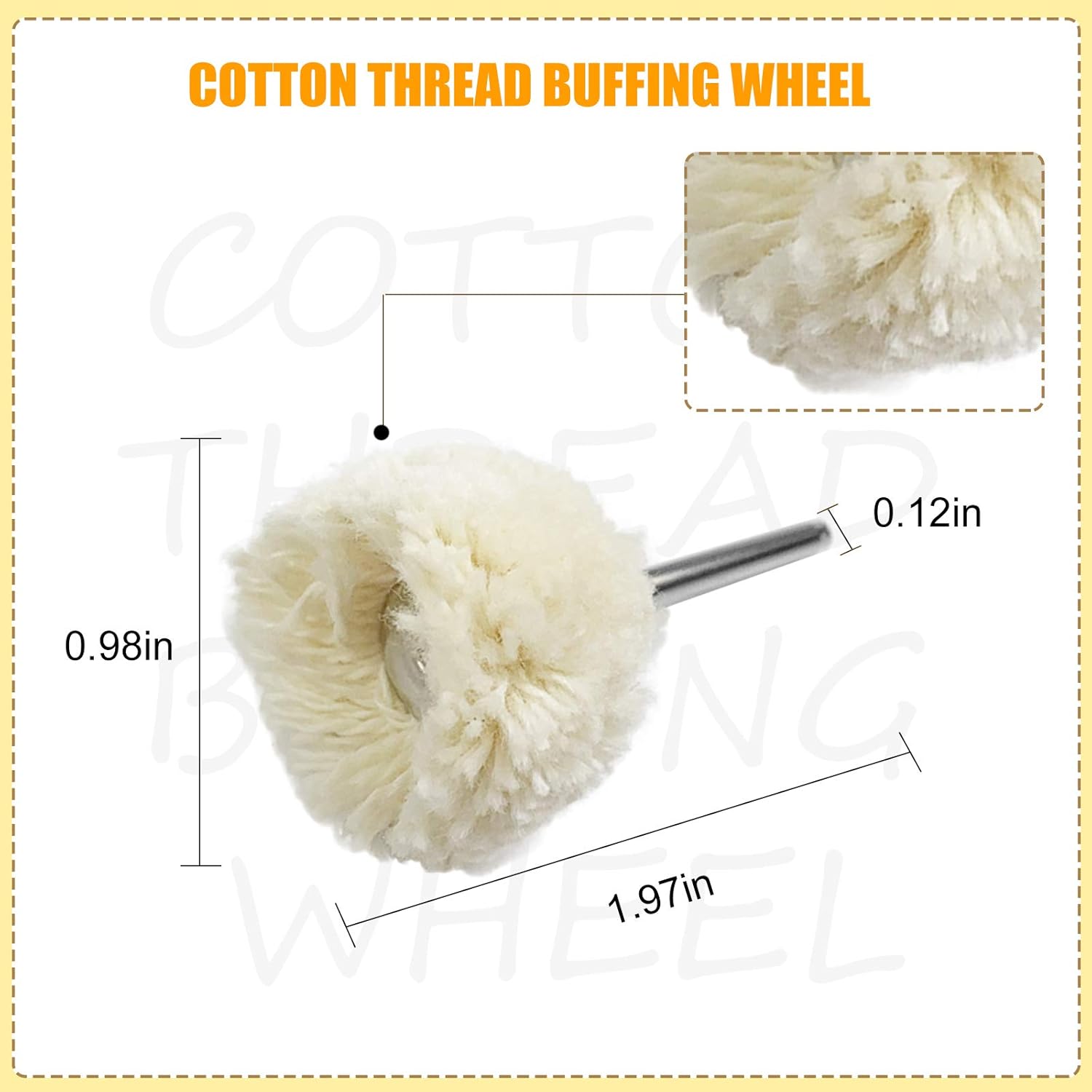 JIALUCONG 10pcs 1/8inch Cotton Polishing Buffing Wheel for Dremel Polishing Kit - Polishing Wheel or Silver Polish Wheel - Watch Polishing Kit - Jewelry Polishing Kit - - 