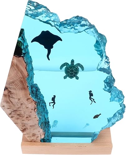 Miniatura 4 de Lámpara de buceo, lámpara de 8 pulgadas con LED desmontable, noche de madera para el hogar, 5 V USB ed Diver para dormitorio li habitación