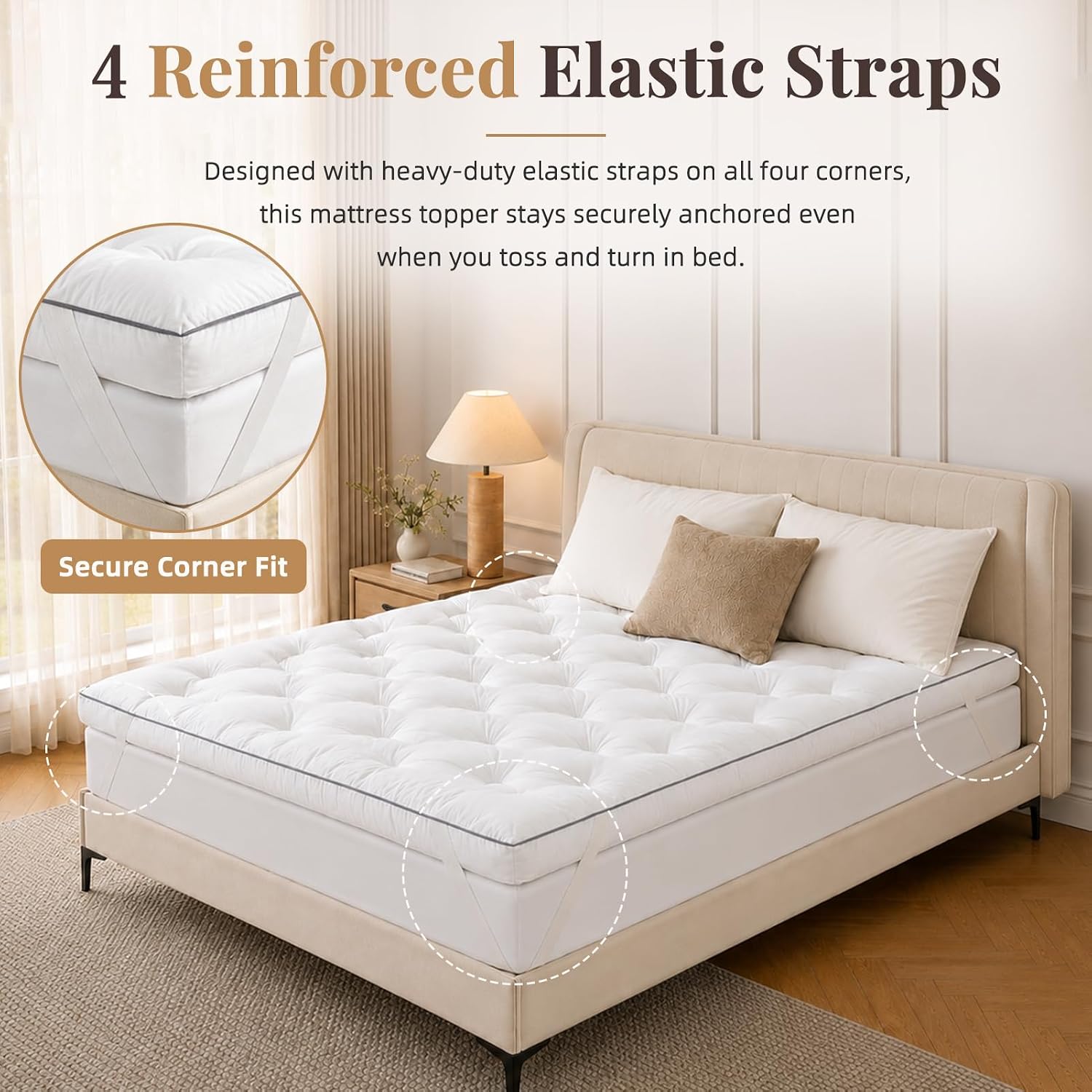 4 Inch Extra Thick Mattress Topper Twin Size for Back Pain, 2000GSM Supportive Fluffy CertiPUR-US Shredded Memory Foam Filled Pillow Top Bed Topper, Soft, Breathable