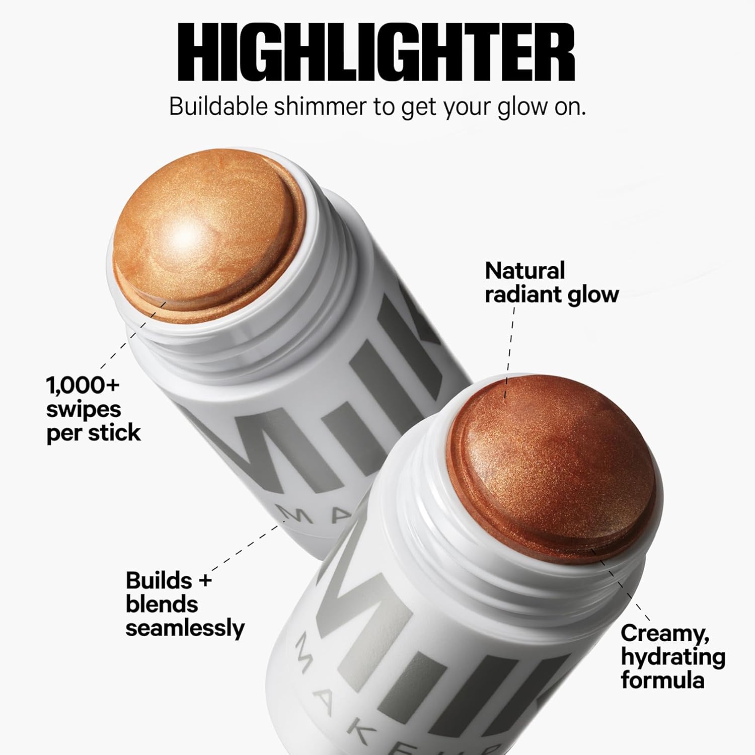 Milk Makeup Bronzer, Blush + Highlighter Set – Bronzer in Baked .19oz, Multi-Use Cream Blush + Lip Color in Werk (Dusty Rose) .21oz and Highlighter Stick in Lit (Champagne) .21oz – Hydrating Formulas