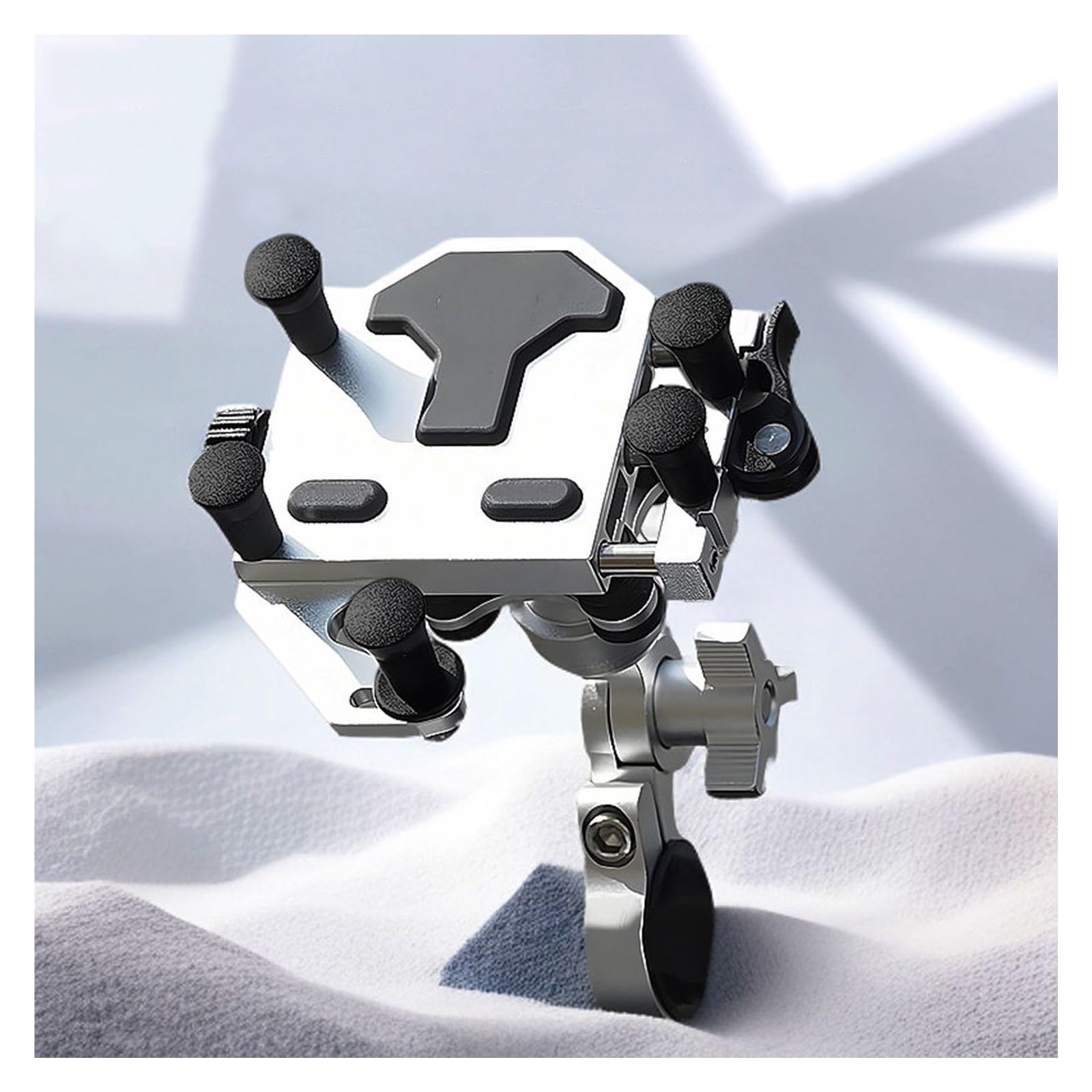Suporte Telemóvel Moto Soporte Universal De Teléfono Aleación Que Absorbe Los Golpes Navegación para Manillar Bicicleta Y Motos, Ajustable Giratorio 360 ​​°