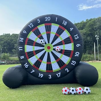 Inflatable Soccer Darts Board, Outdoor Football Target Dartboard for Outdoor Sports Game, Giant Kick Dartboard Sport Game With 5pcs Soccer Balls &550W Blower,3m