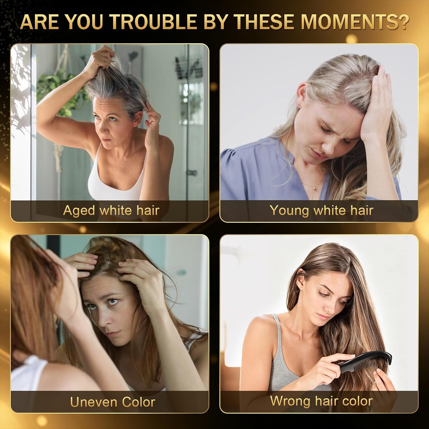 Light Brown Hair Dye Shampoo for Gray Coverage, 3 In 1 Hair Color Shampoo