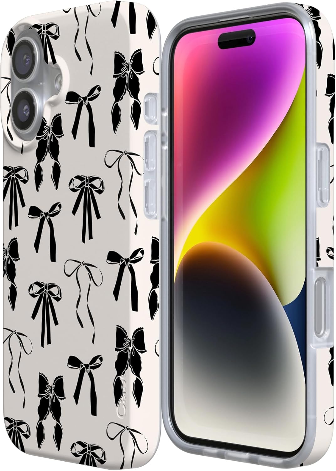 Casely iPhone 17 Case | Goth Girlie | Black Bows | Compatible with MagSafe | Classic Ultra Slim Design
