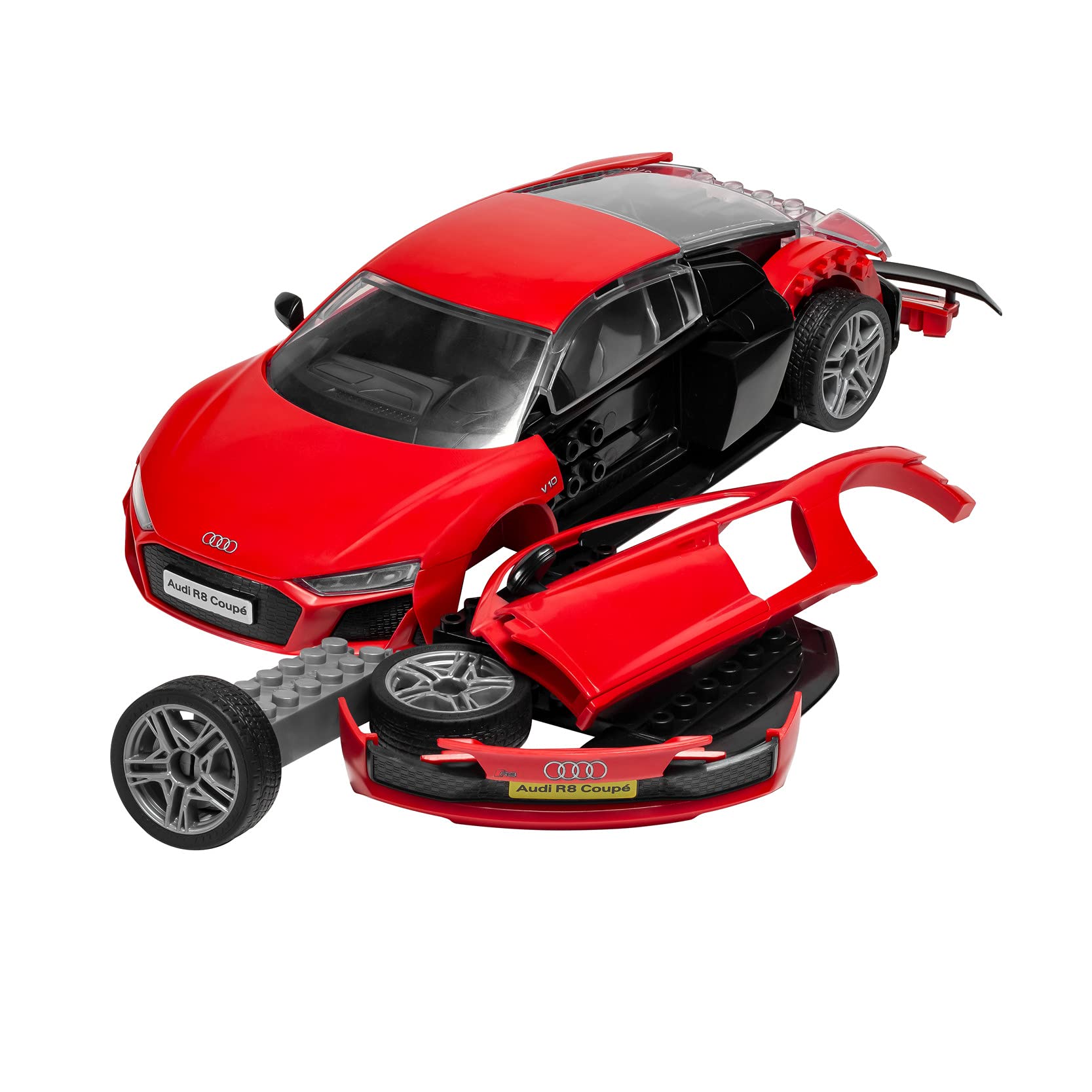 Airfix J6049 Quickbuild Plastic Model Car Kits - Audi R8 Coupe - Easy Assembly Snap Together Kit, Classic Car for Adults & Kids to Build, Model Vehicles, Building Toys Set