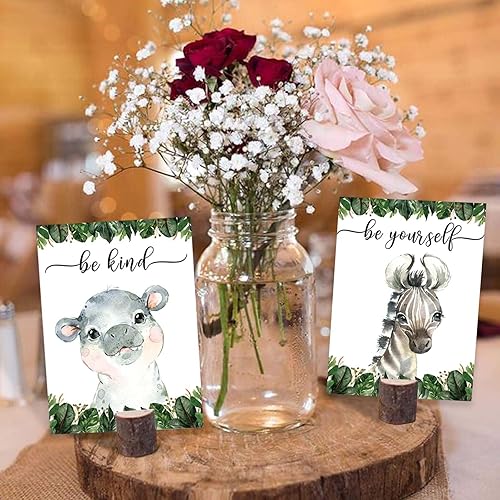 Miniatura 5 de 8 centros de mesa de safari en la selva y soportes de madera, baby shower de safari para decoración de mesa, centro de mesa de fiesta de cumpleaños