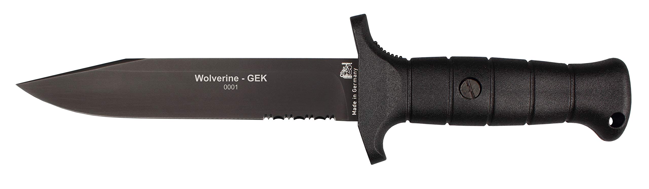 Eickhorn - Outdoormesser | Wolverine Schwarz Welle Professional | Klingenlänge: 17,6cm | Jagdmesser - Arbeitsmesser - Solingen - Messer | rostfrei - feststehend - Survival