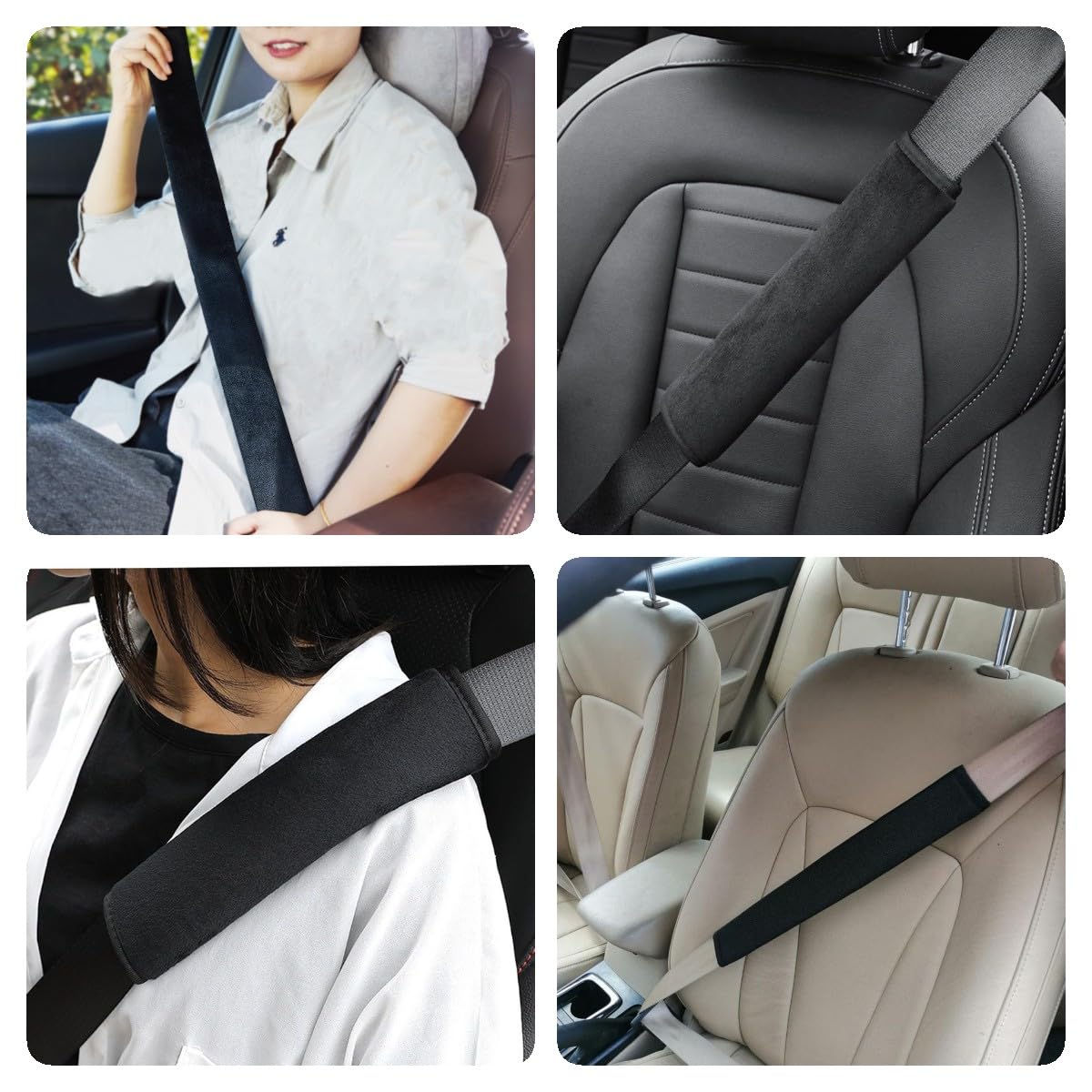 HighnessHwoo Extra lange veiligheidsgordelhoezen voor volwassenen, kinderen, dames en heren, zachte autogordelgordelkussen voor sedan, SUV, vrachtwagens, schoudernek borstbeschermers