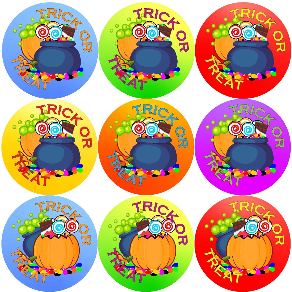 Sticker Stocker 144 Halloween Candy 30Mm Trick Or Treat Children's Reward Stickers For Teachers Or Parents