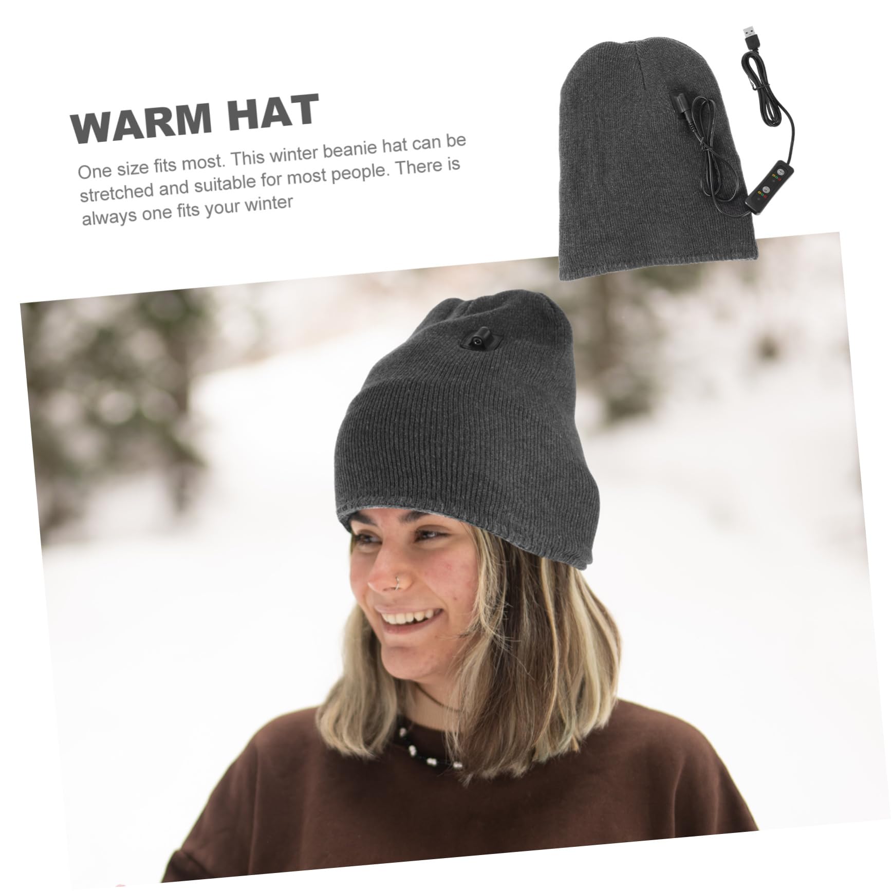 BESPORTBLE Gorro Forrado Sombrero Calentado Sombrero Caliente Sombrero Tejido Sombrero De Beanie Grey