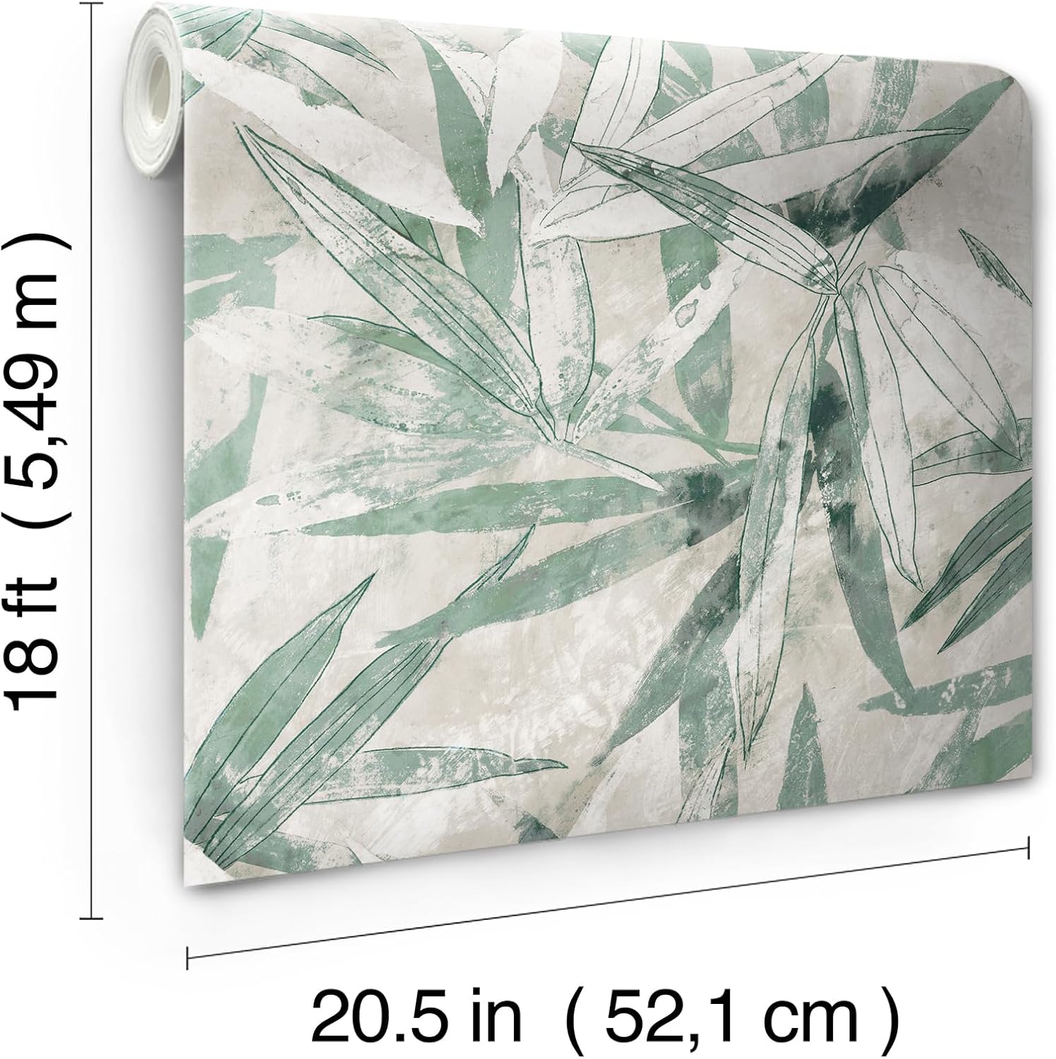Egypt Sherrod 216-in by 20.5-in Jade Bali Bamboo Peel & Stick Wallpaper