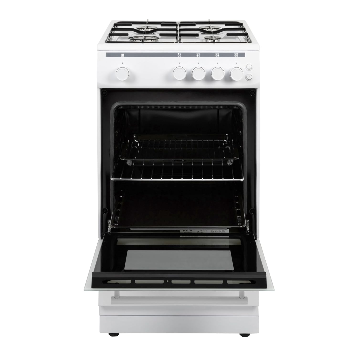Willow WGS50CW 50cm Freestanding Single Cavity Gas Cooker with 4 Burners - White - Image 3