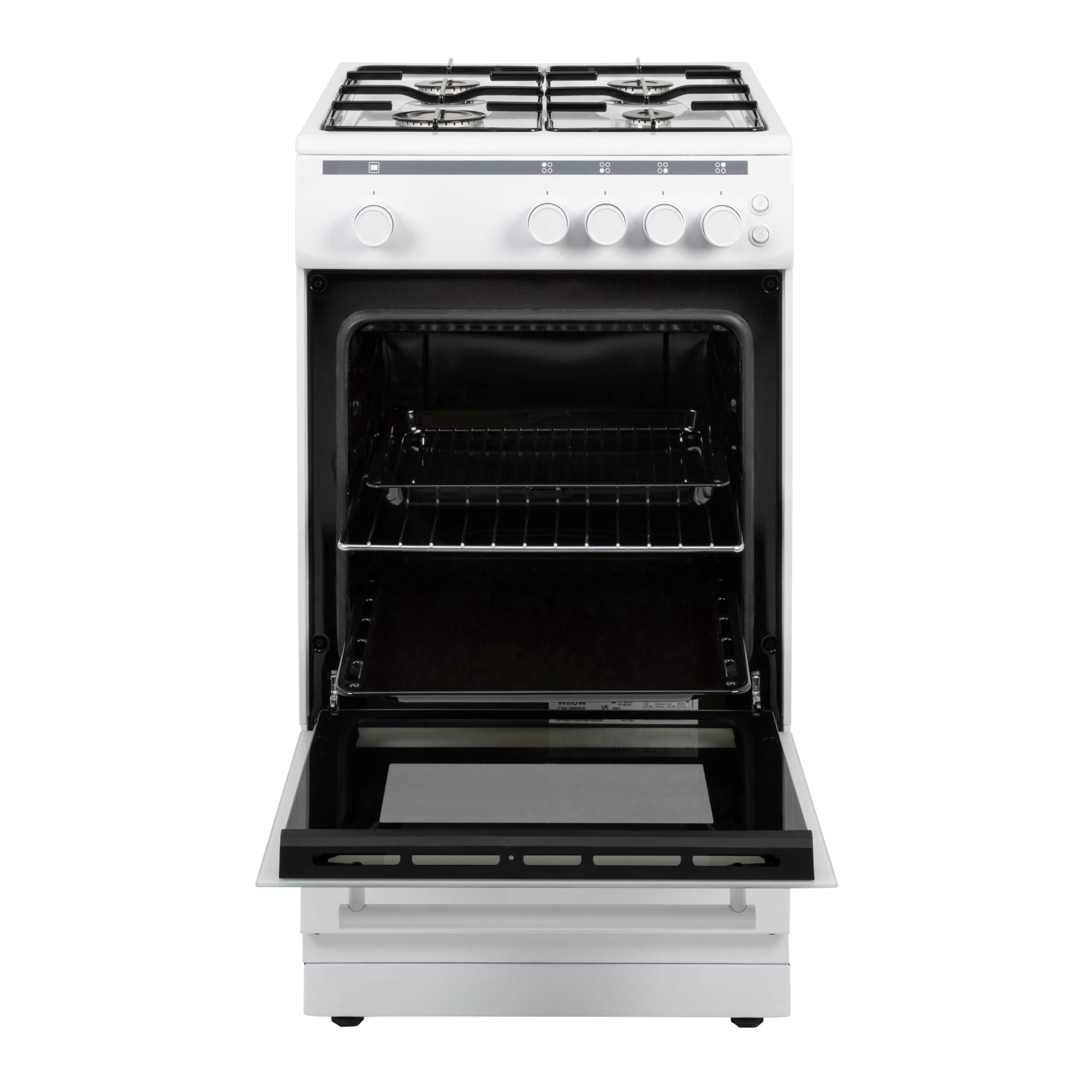 Willow WGS50CW 50cm Freestanding Single Cavity Gas Cooker with 4 Burners - White — view 3