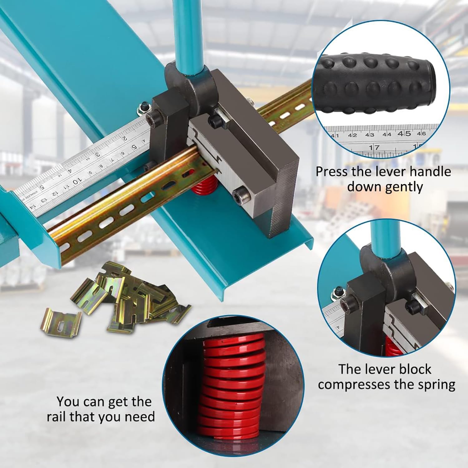 Herramienta de corte manual de riel DIN – Máquina de corte de tronco con regla de 50 cm y guía manual para cortar aluminio ranurado
