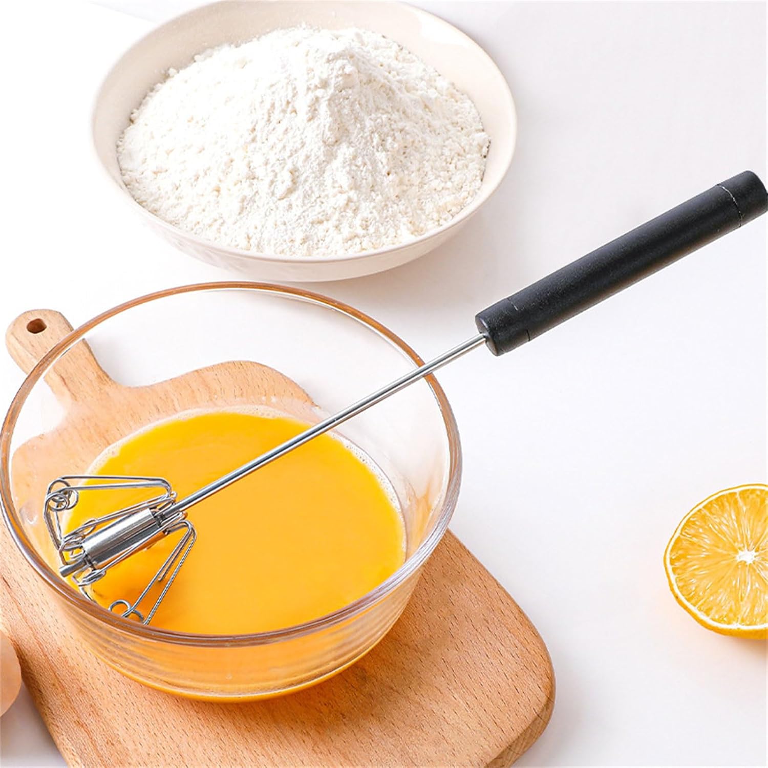 Semi-auto Rotary Beater with Stainless Steel Ergonomic Handle for Effortless Baking & Cream Mixing Rotating Beater