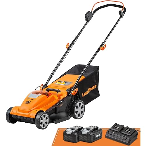 LawnMaster CLMF4815E 48V MAX 15-inch Brushless Cordless Lawn Mower with 2X24V MAX 4.0Ah Battery and a Dual Charger