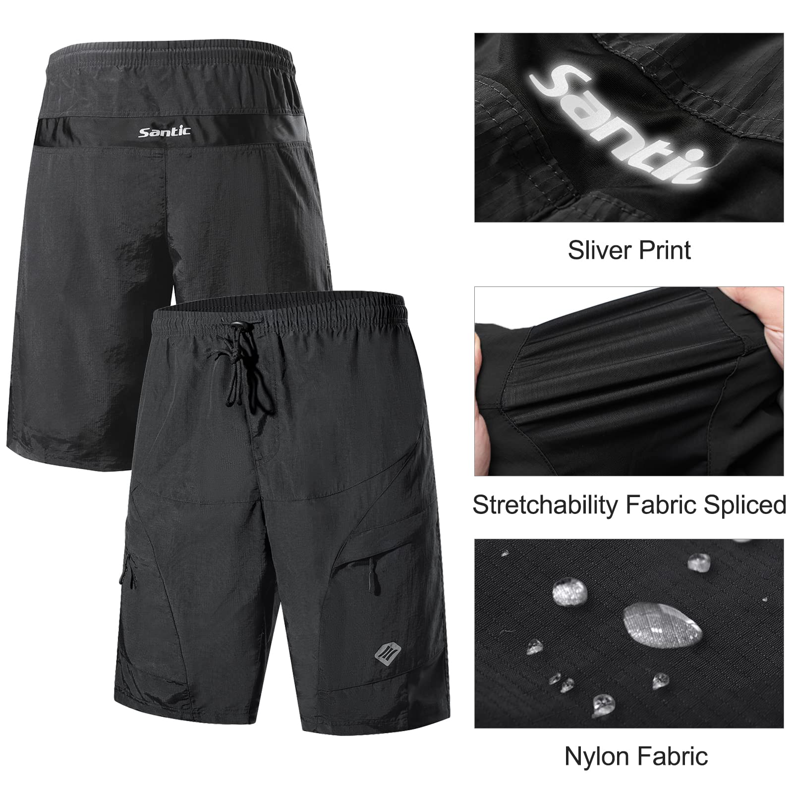 Santic Cuissard Velo Cuissard Cycliste Homme Cuissard VTT ou Velo Route avec Culotte Cyclisme Rembourré Dedans pour Homme - Boden