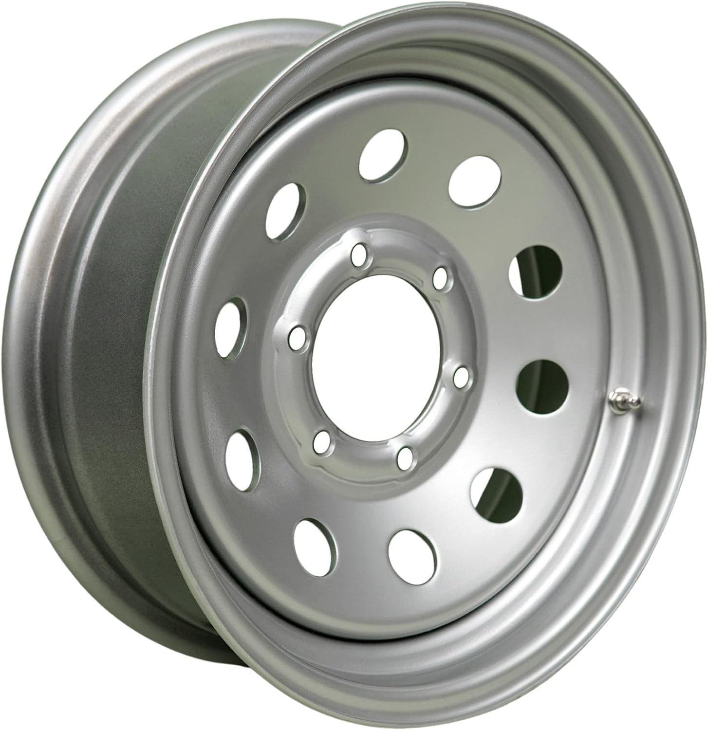 16x6 Trailer Wheel - 6 Lug 6x5.5 Bolt Pattern - Silver Modular Steel Rim - Heavy Duty Replacement for Utility, Boat and RV Trailers