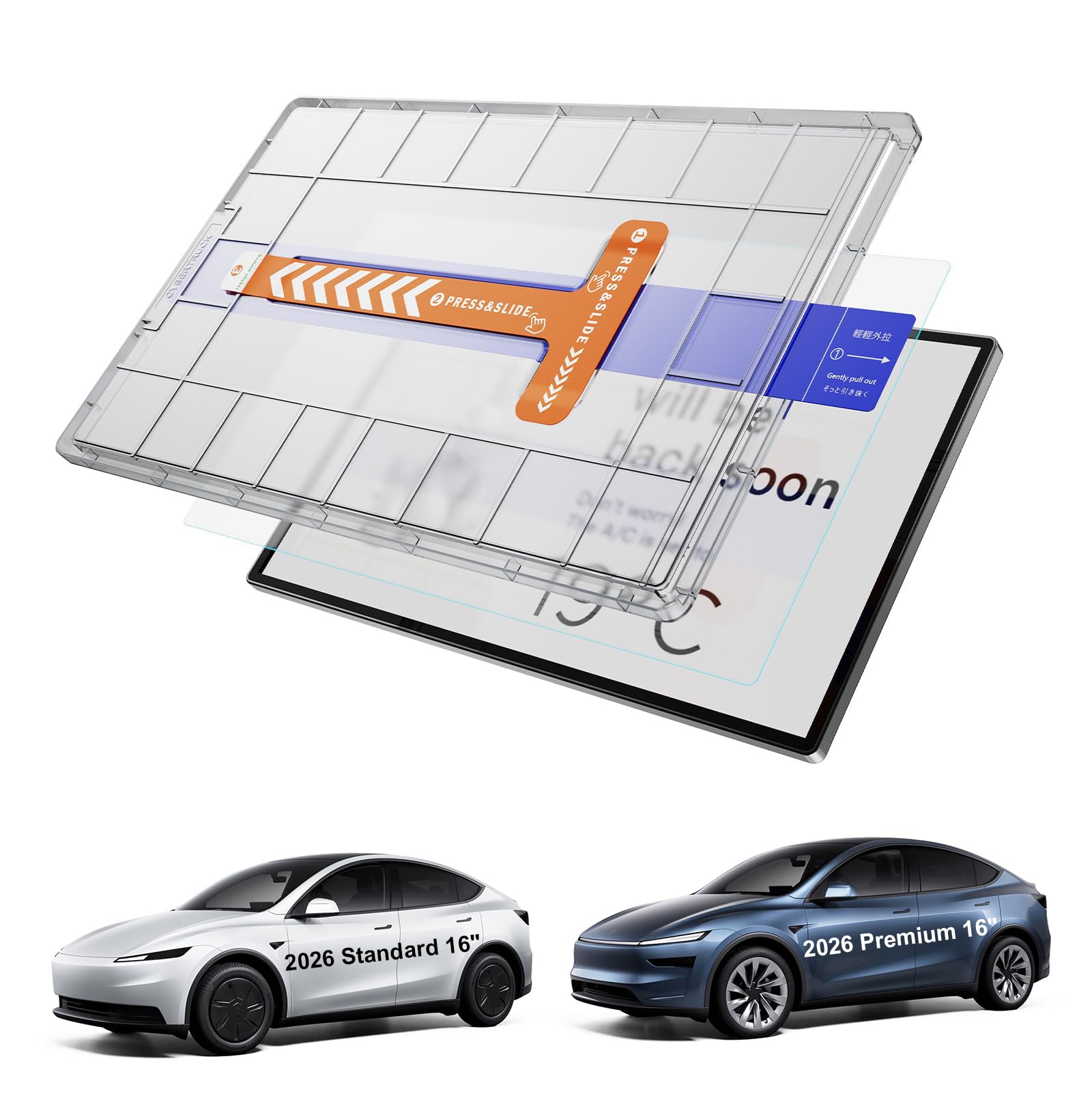 GAFAT 16" Nuovo Tesla Model Y Juniper Standard Premium Performance 2026 2027 Pellicola Protettiva Vetro, Protezione Display, con Kit di Allineamento Auto & Scatola Antipolvere, 9H Opaco, Antiriflesso