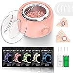 TIKESI Waxing Kit - Wax Warmer for Hair Removal, Hard Wax Kit with 14oz 5 Bags Hard Wax Beans for Full Body, Legs, Face, Eyebrows, Bikini, Brazilian Waxing Kit for Women Men